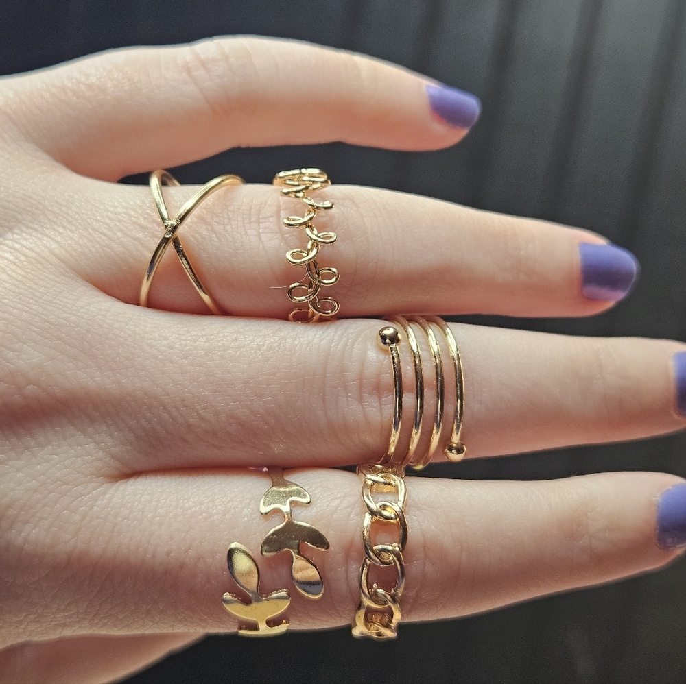 Gold Ring Stacking Set